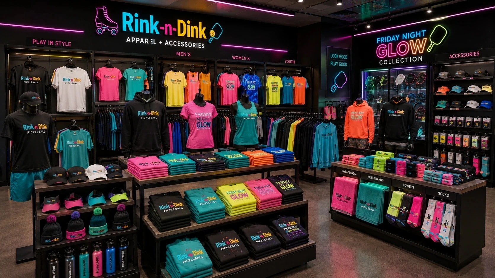 Rink-n-Dink apparel and accessories retail concept
